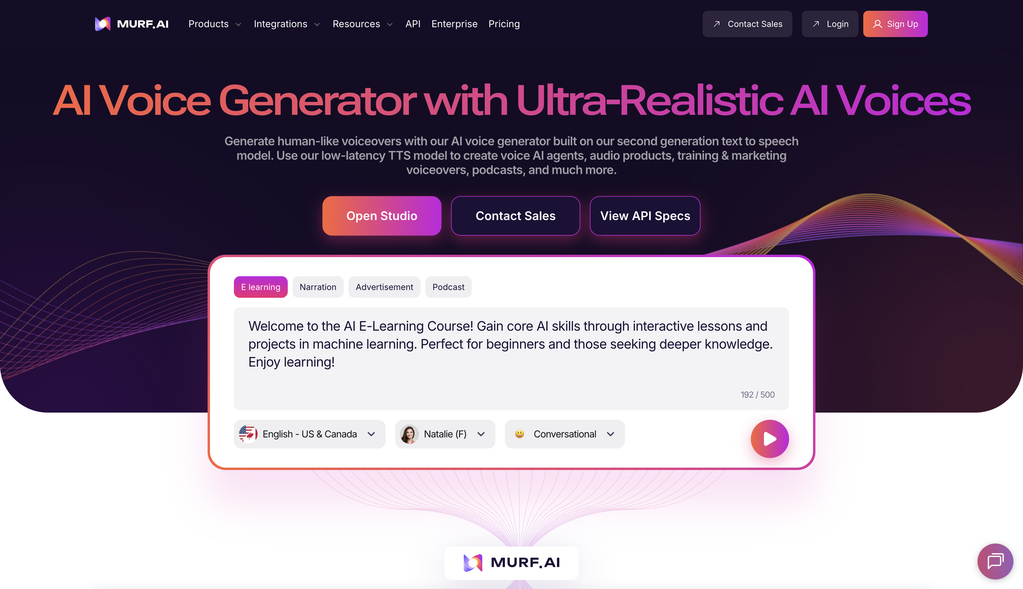 Murf.ai interface