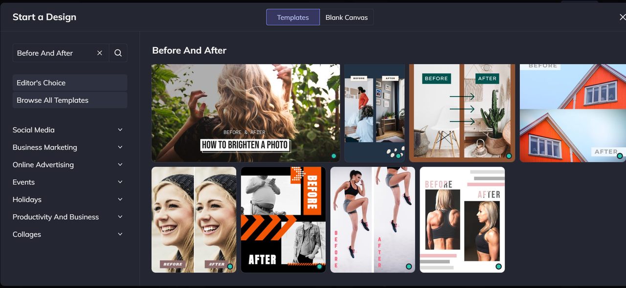 Mga template ng BeFunky