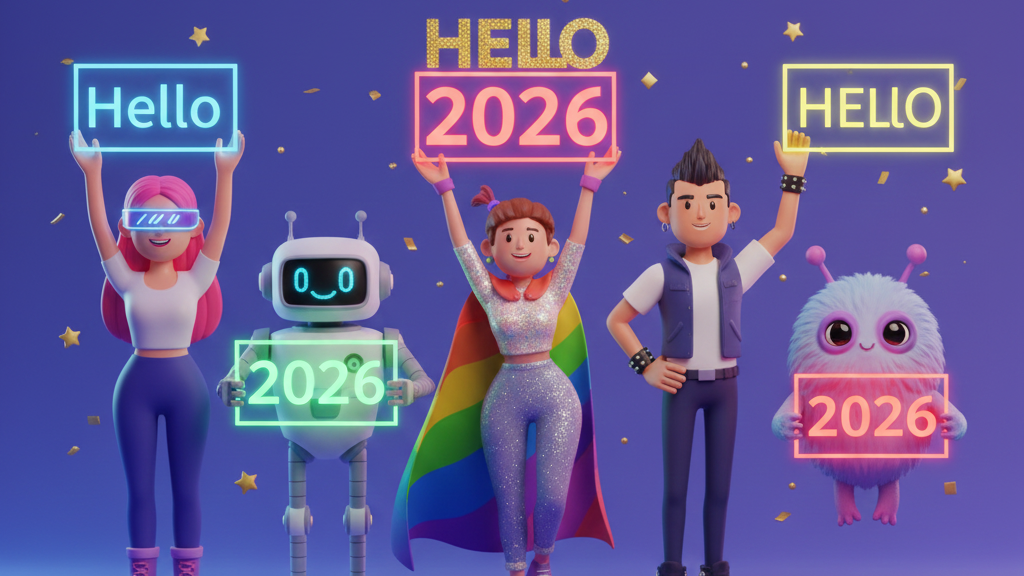 HNY showcased by stylized avatars