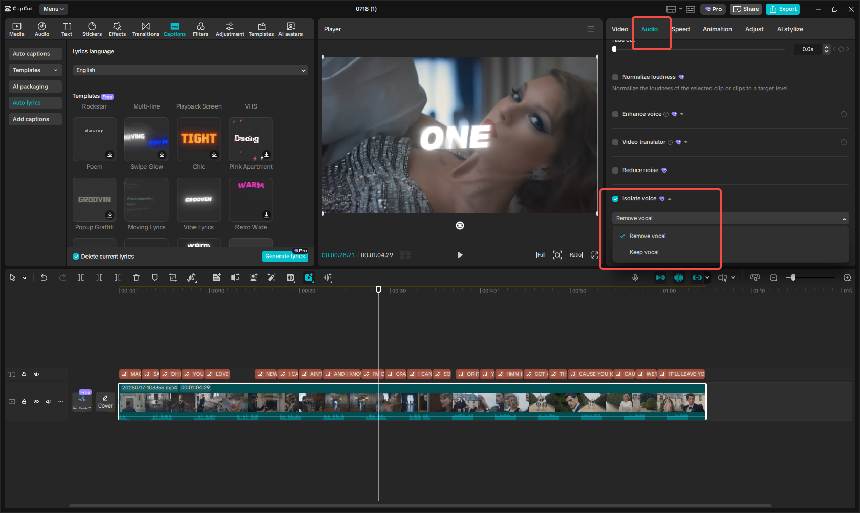 비디오에서 보컬 제거