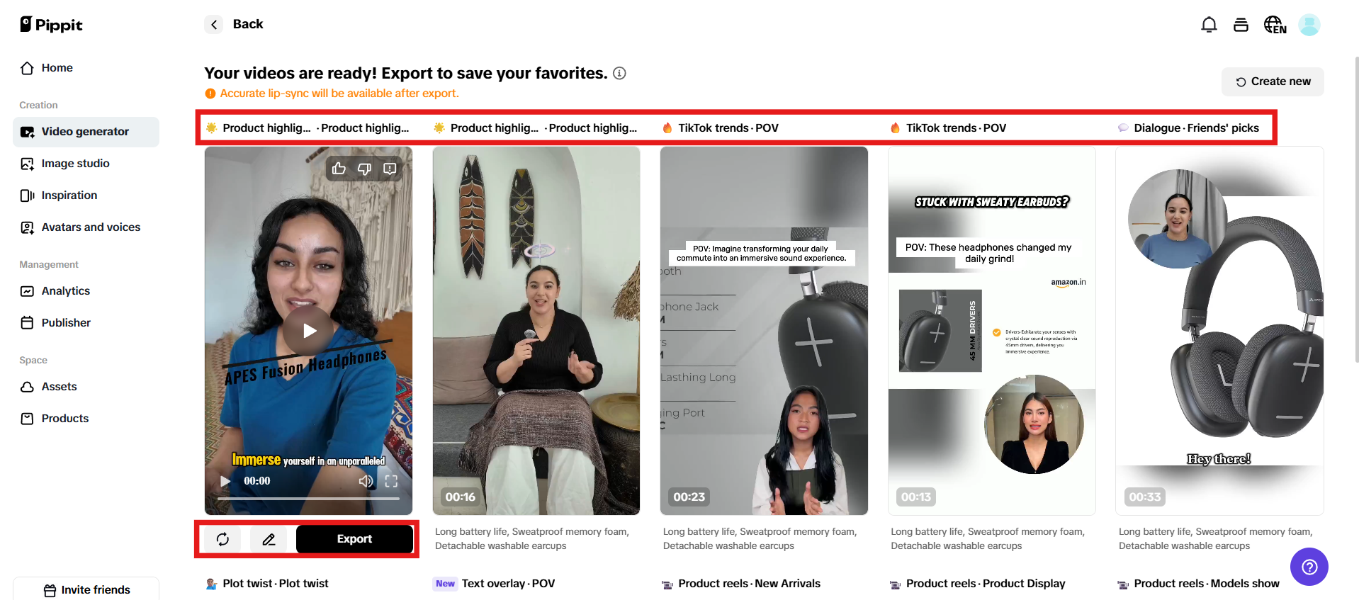 Preview-generated videos