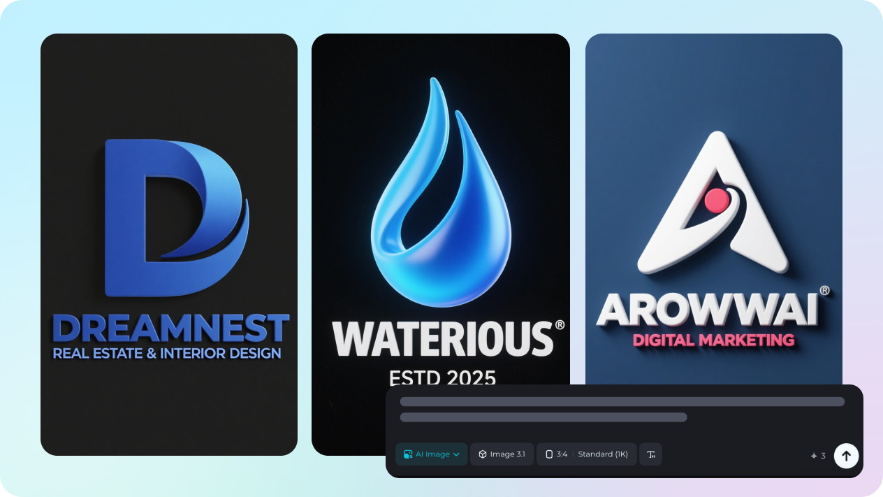 Logotipo 3D con texto