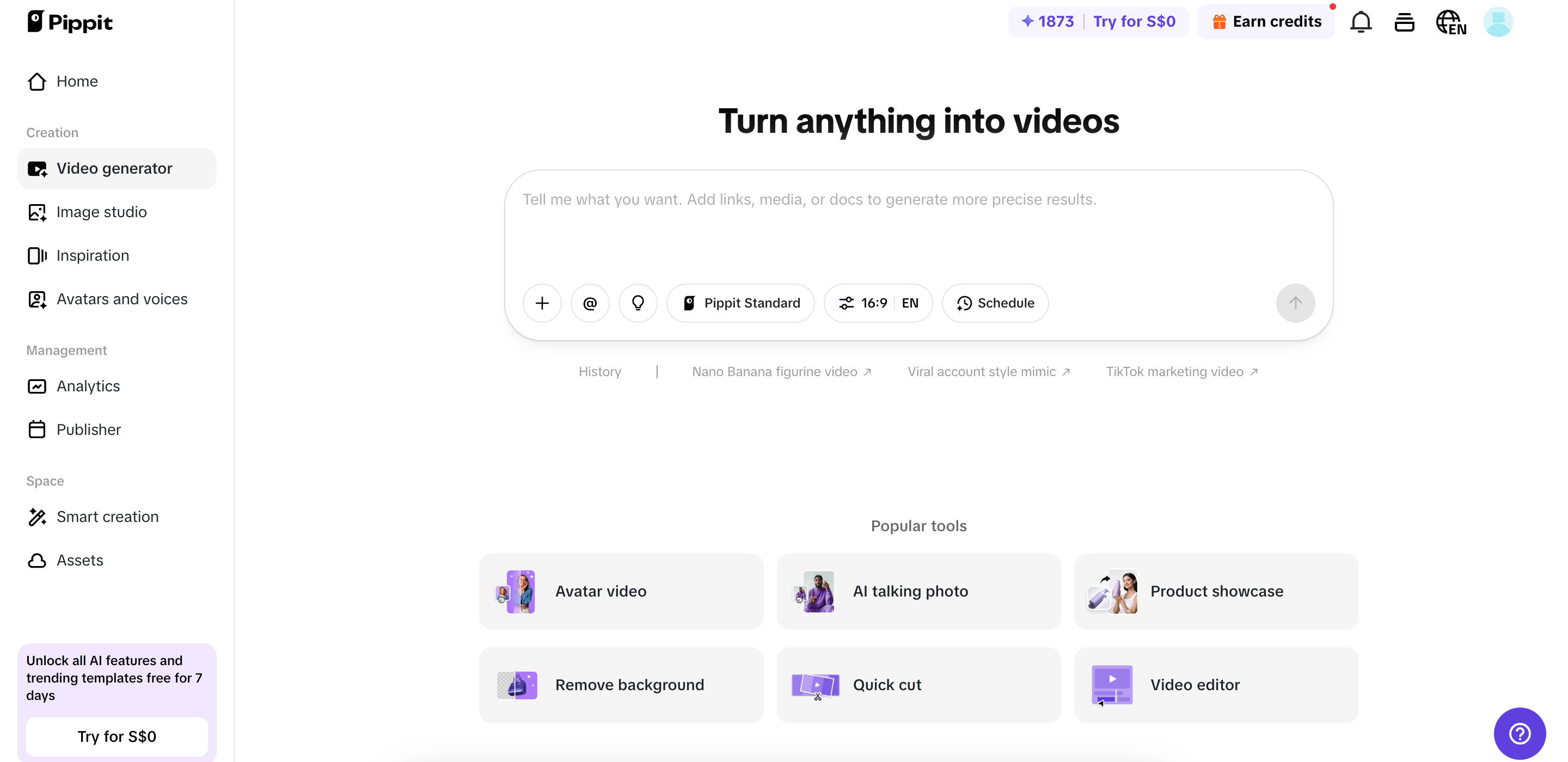 Akses alat video generator