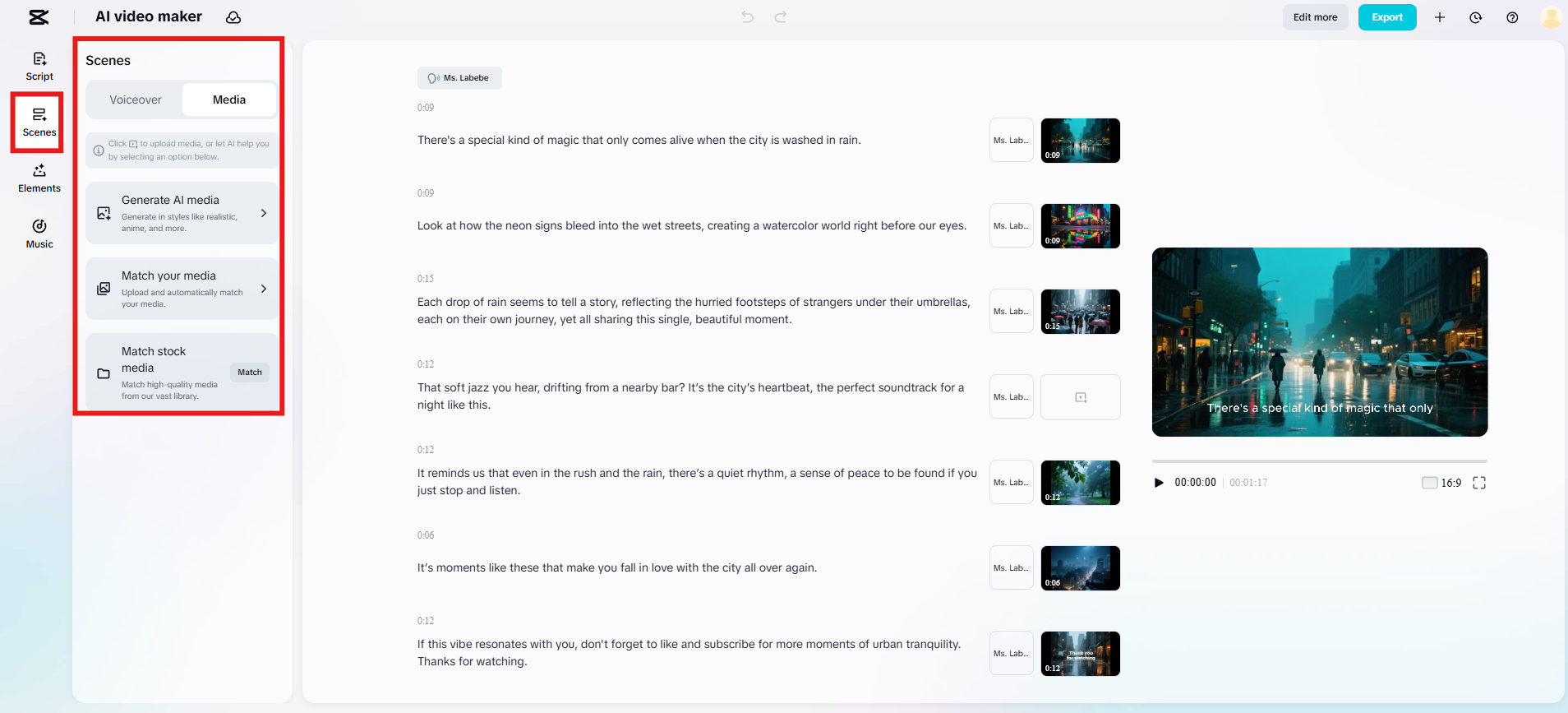Generate relevant AI media