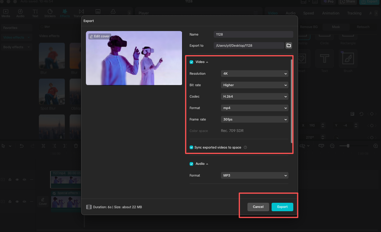 Save the Blurred Video