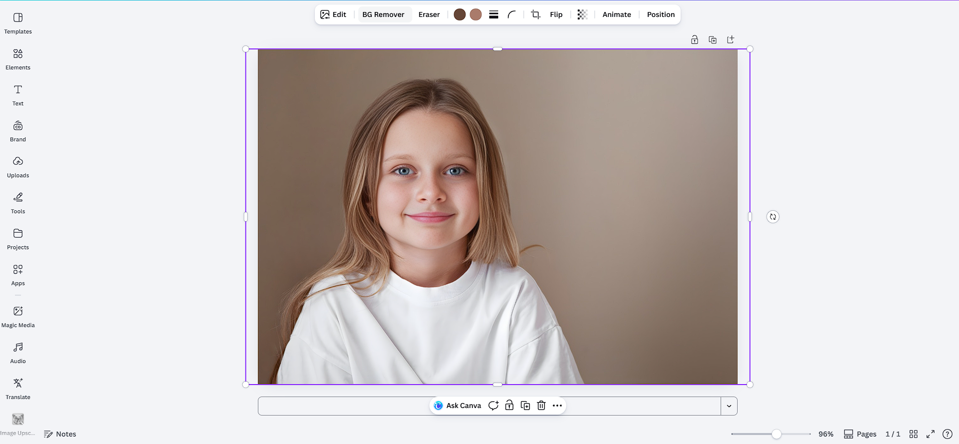 Upload image to Canva