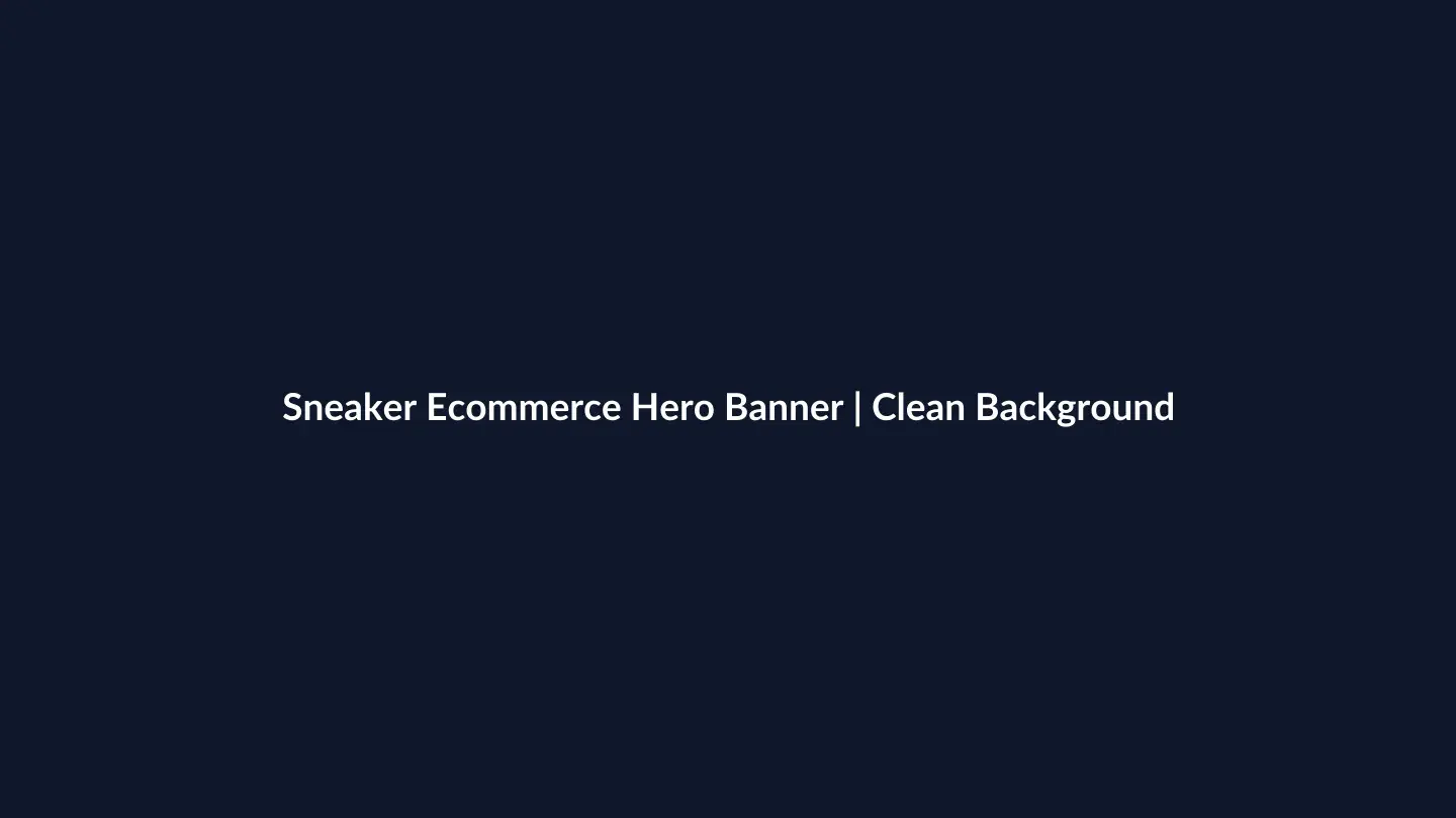 AI sneaker ecommerce hero banner with clean background, centered shoe, large headline and price tag.