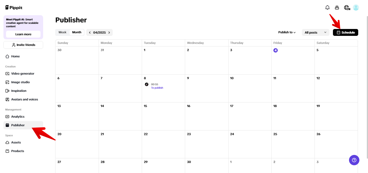 Pippit publisher and analytics