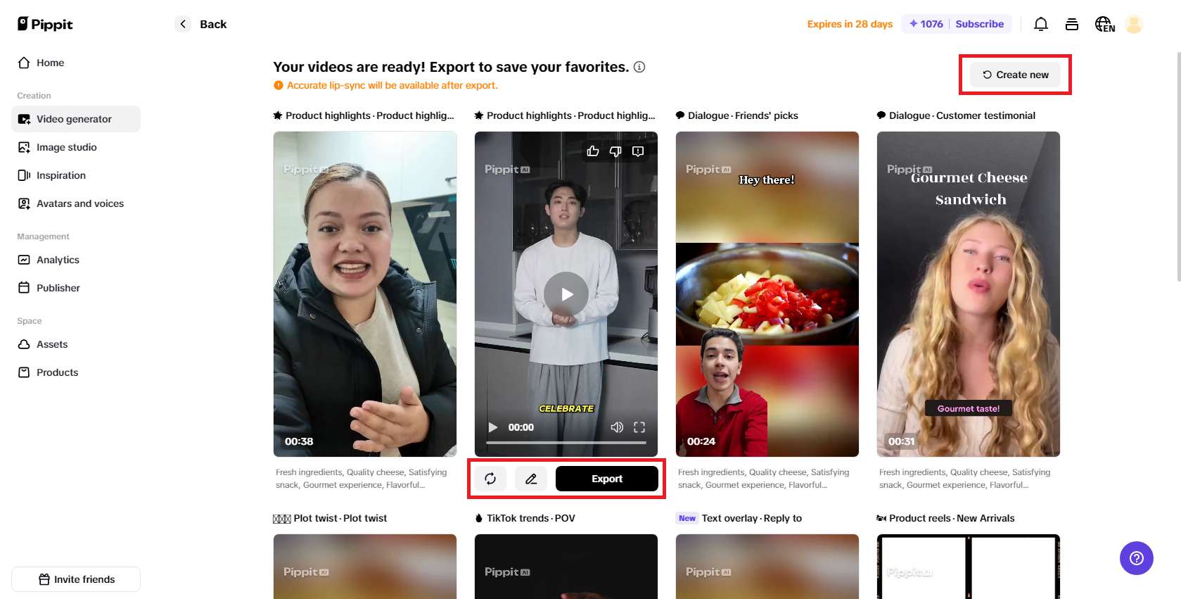Select your video