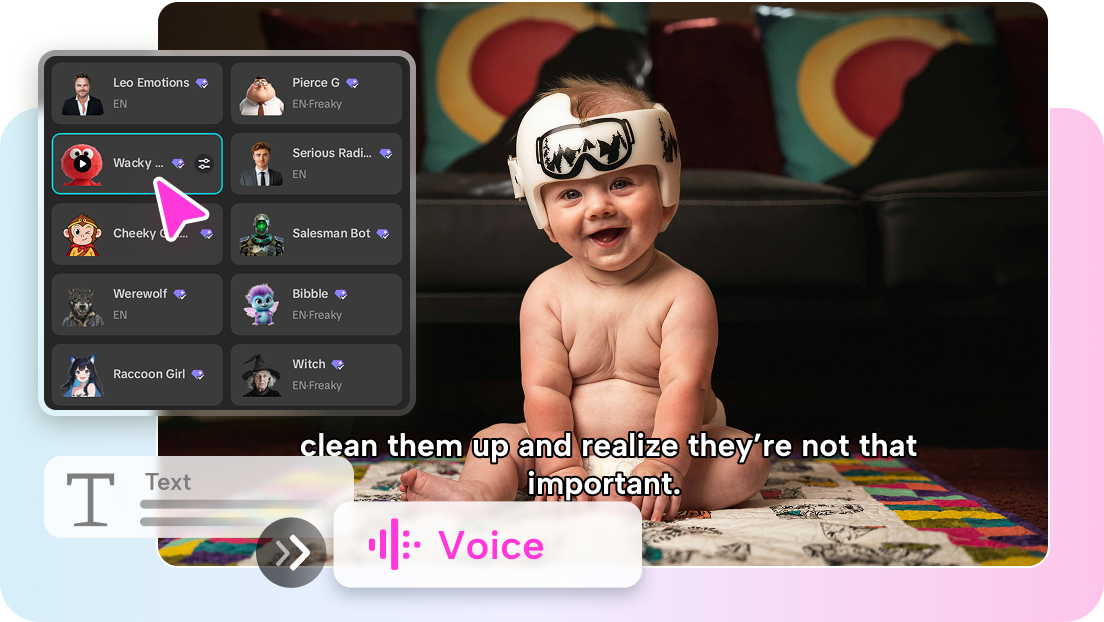 Explore diverse AI voices in CapCut's baby AI video generator