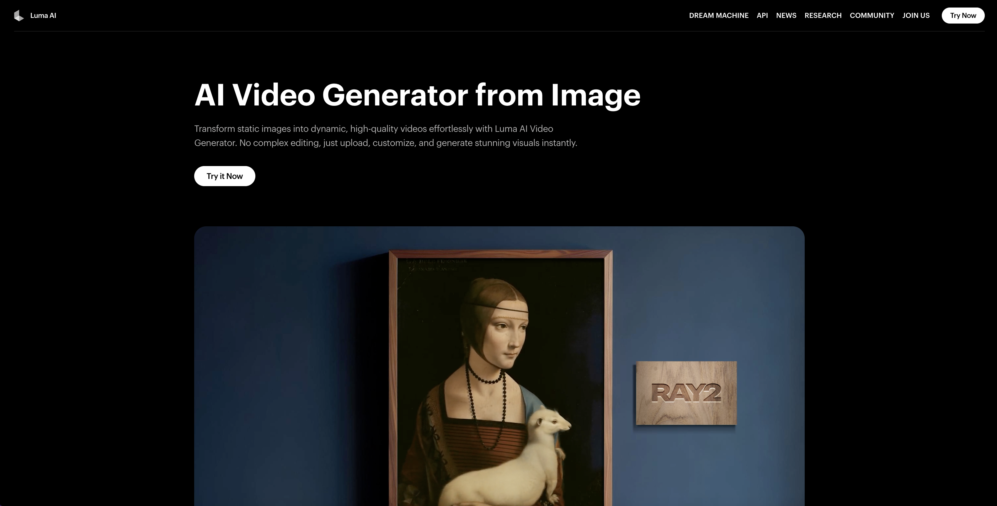 Luma IA gerador de vídeo