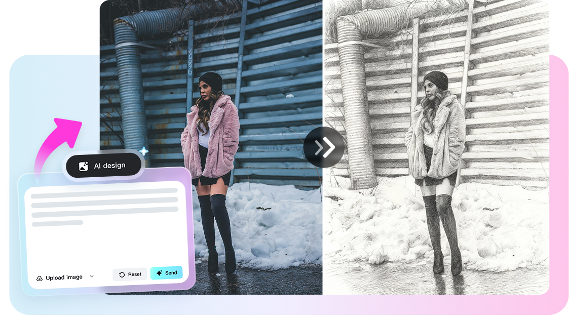 Image to sketch generation using text prompt in CapCut desktop