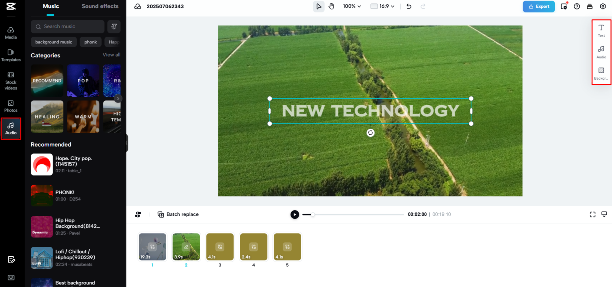 Editing the 3D intro template in CapCut Web