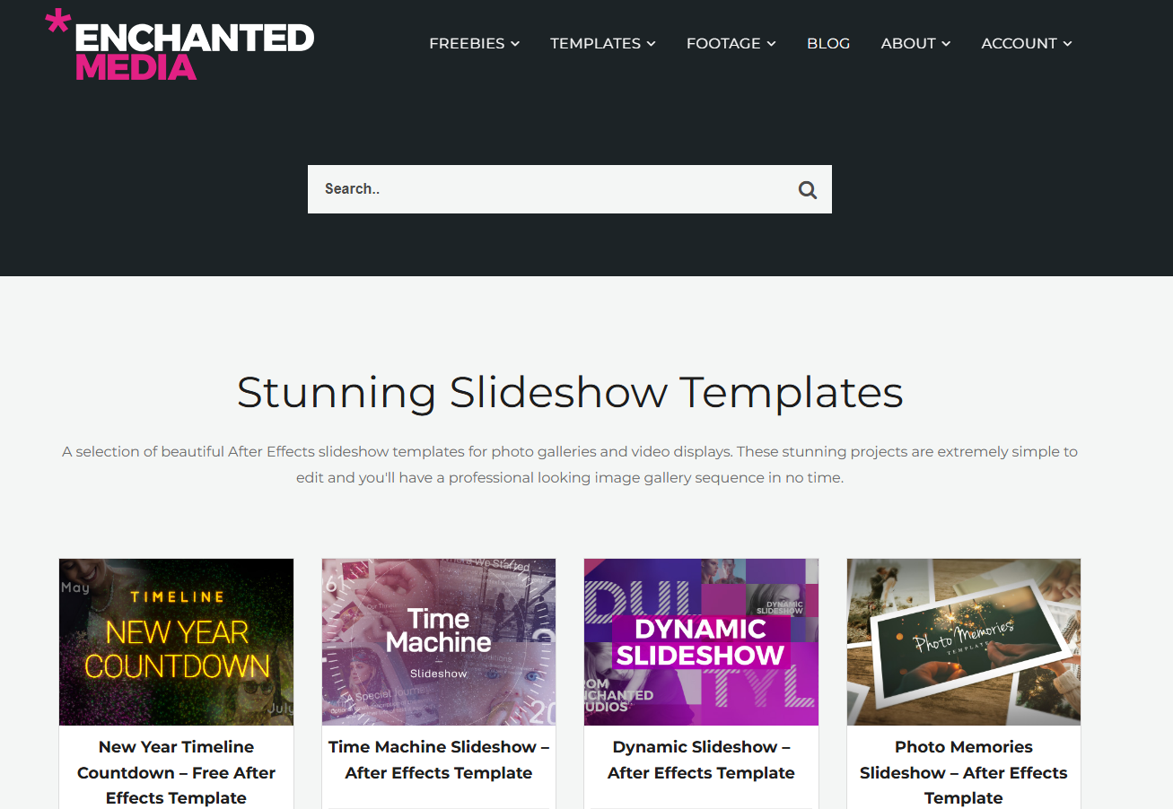 Enchanted Media After Effects slideshow template