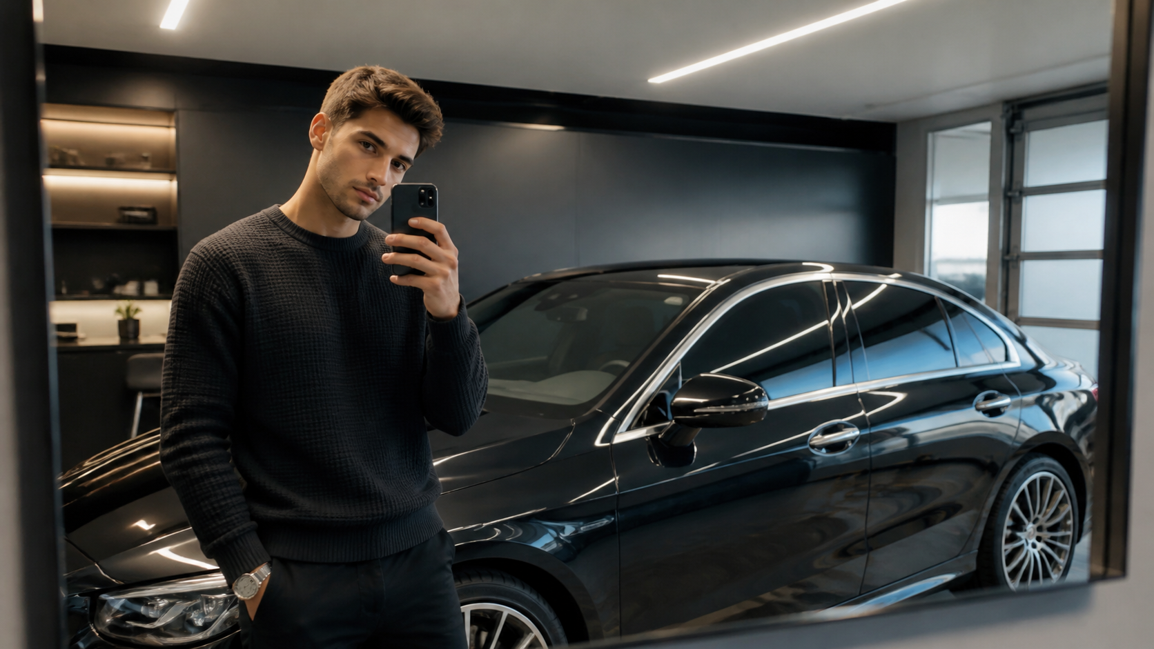 Luxury Car Mirror Selfie AI Prompts original Dreamina visual