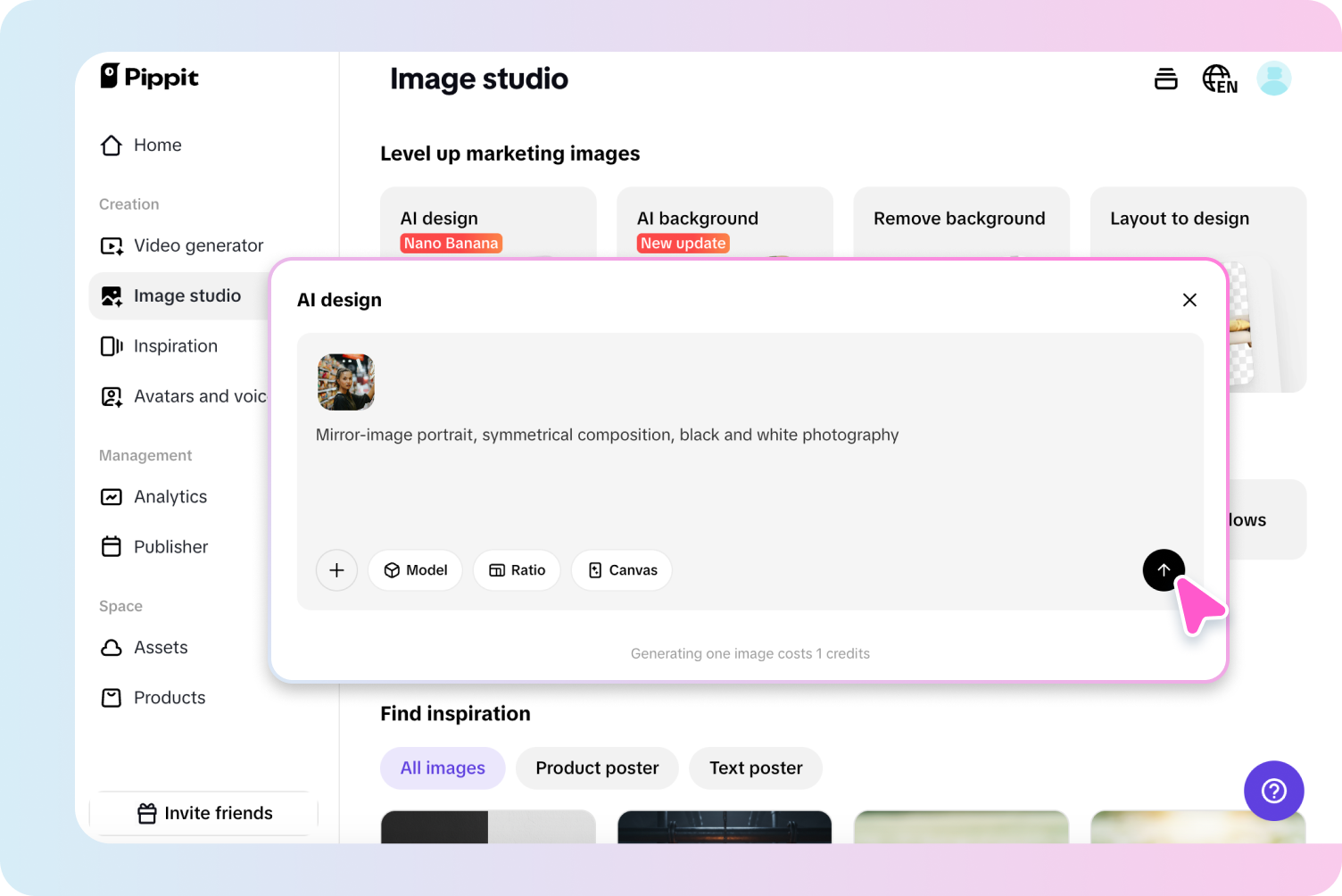 Import photo and write prompt