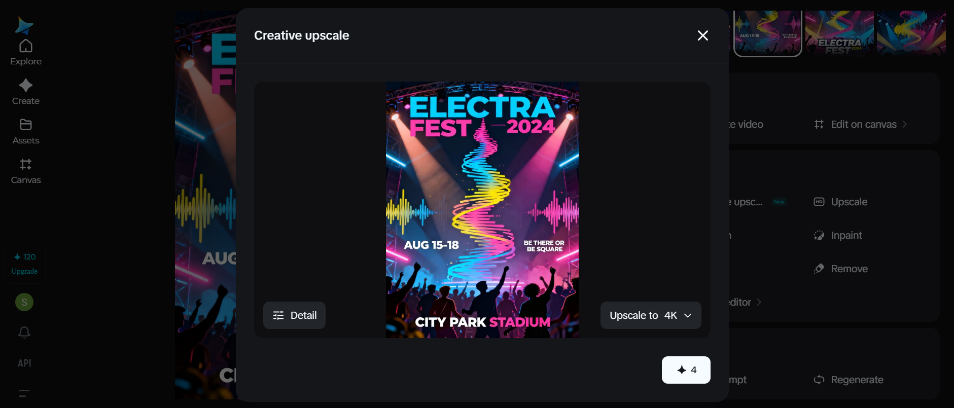 Dreamina's AI tools that enhance music festival posters: Creative upscale