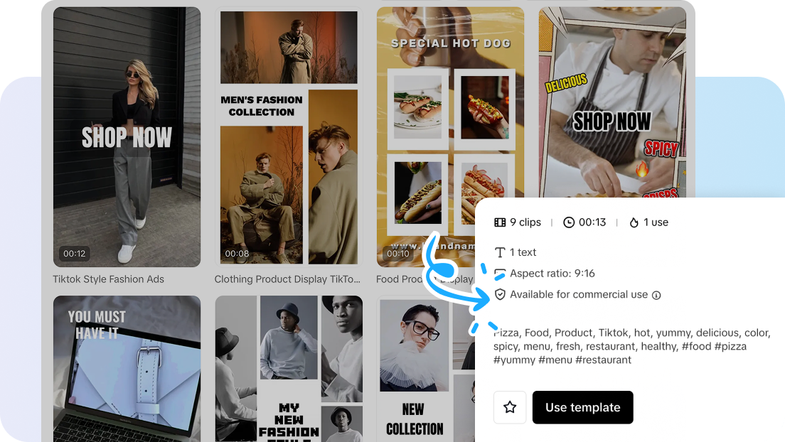 เทมเพลตวิดีโอแนวตั้ง