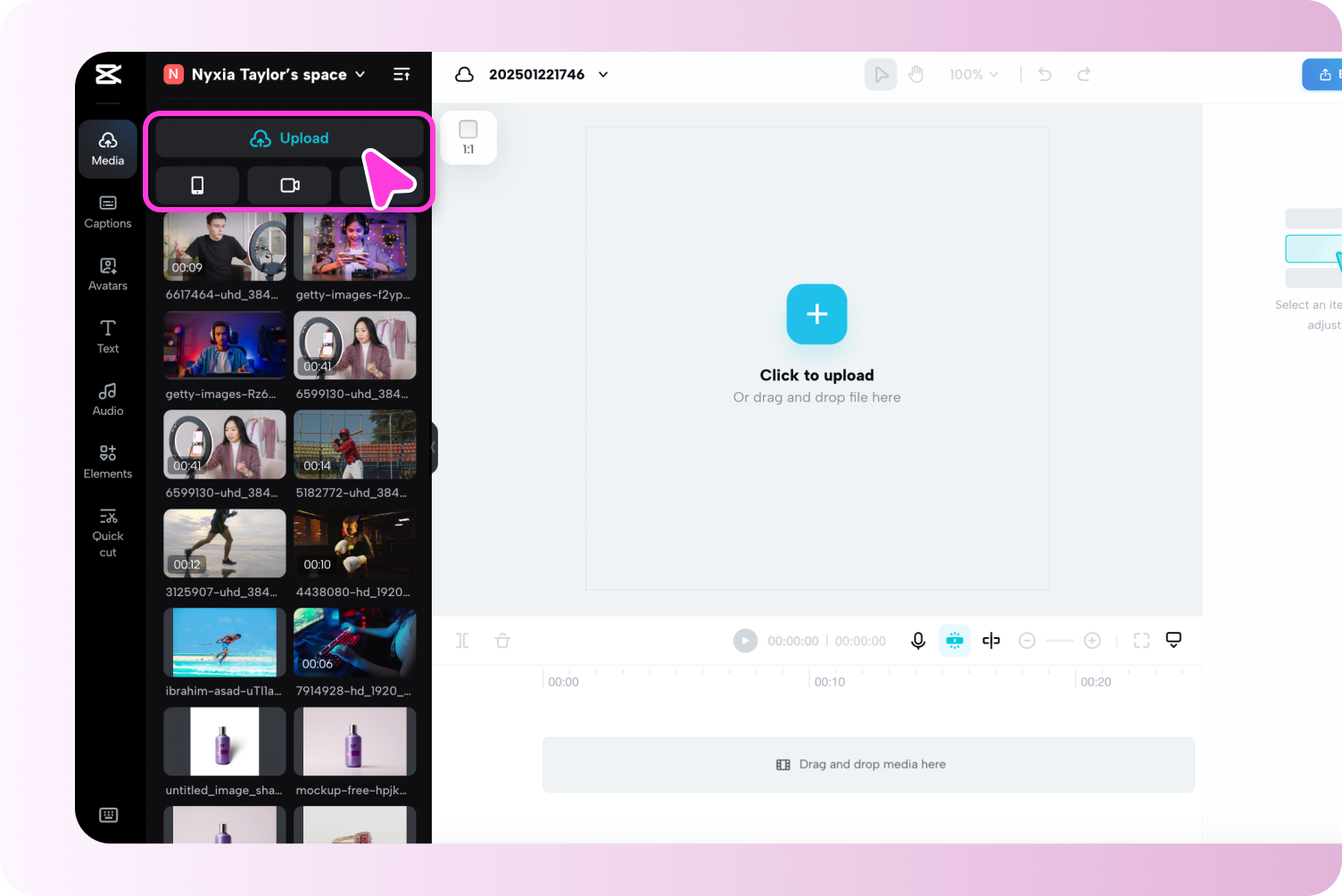 Accedi all'editor video