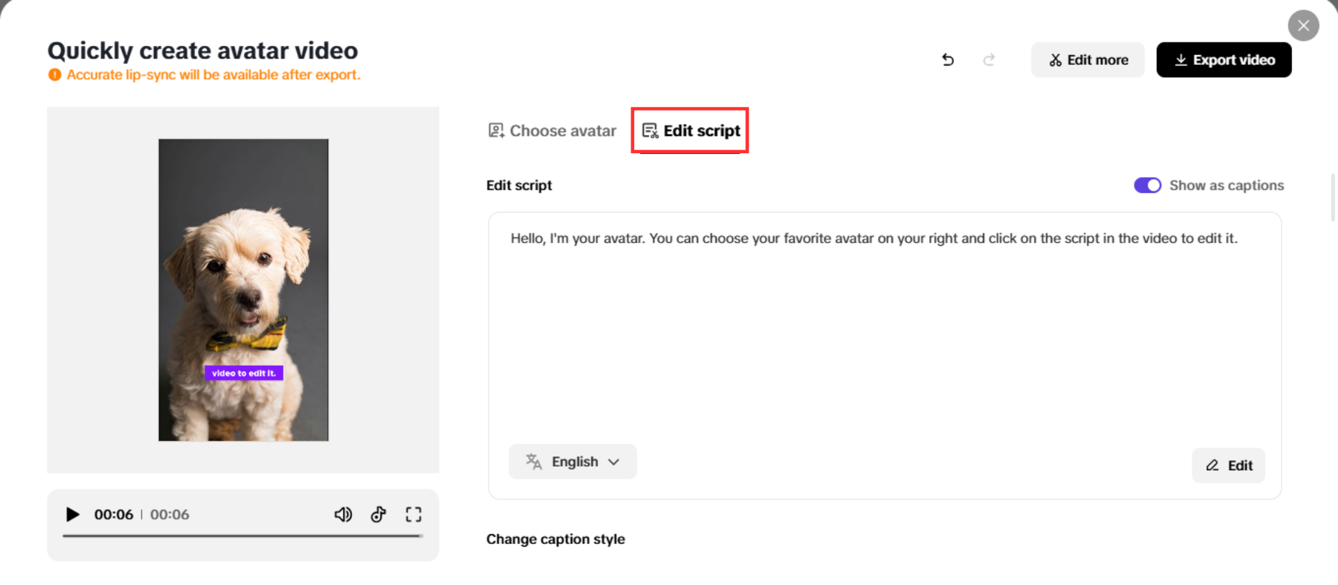 I-edit ang iyong script.