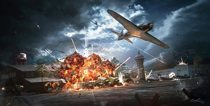 A photo of the special effects used in the Pearl Harbor movie