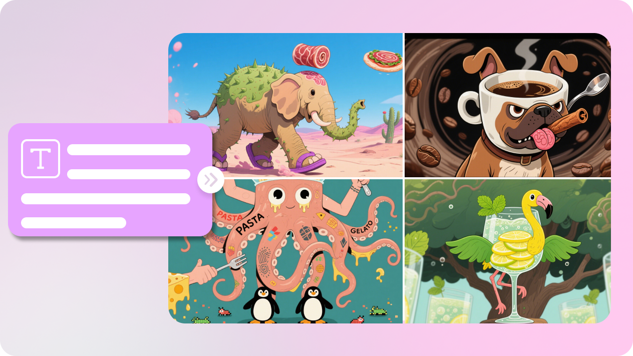 Animales absurdos con texto