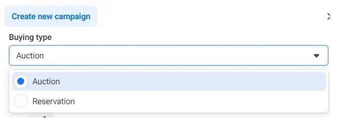 Choosing the objective in the Facebook Ad Manager