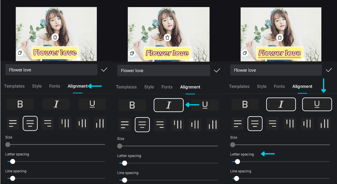 alignment options
