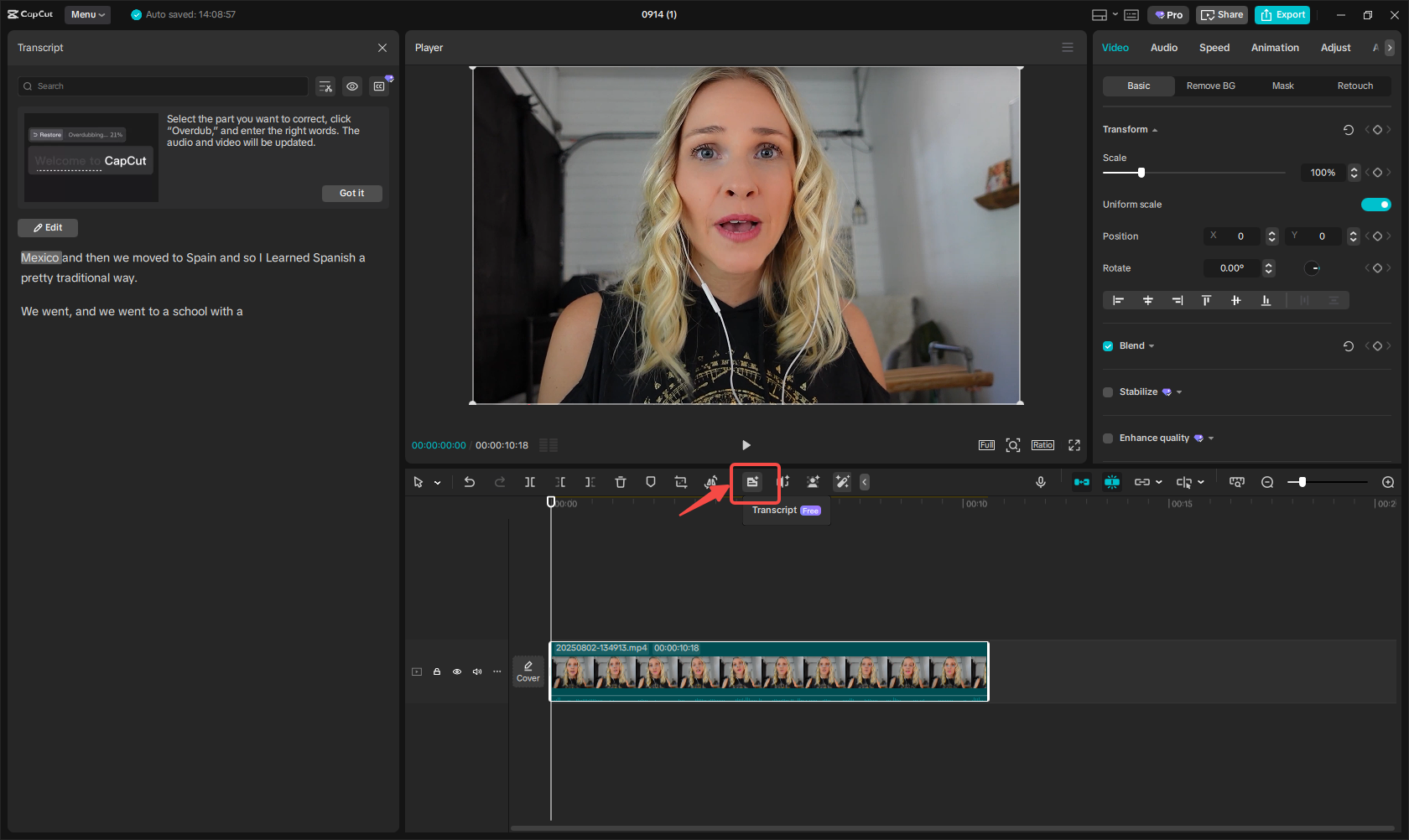 Transcribe the video