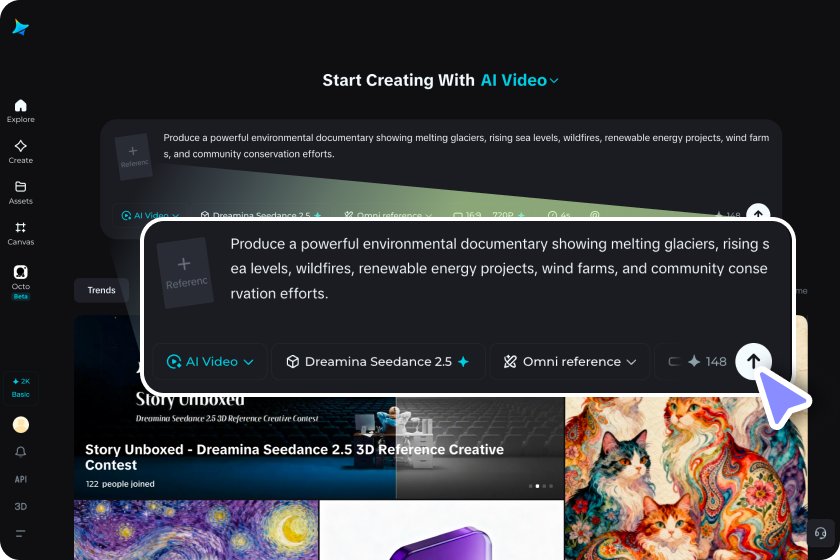Upload references and enter a prompt