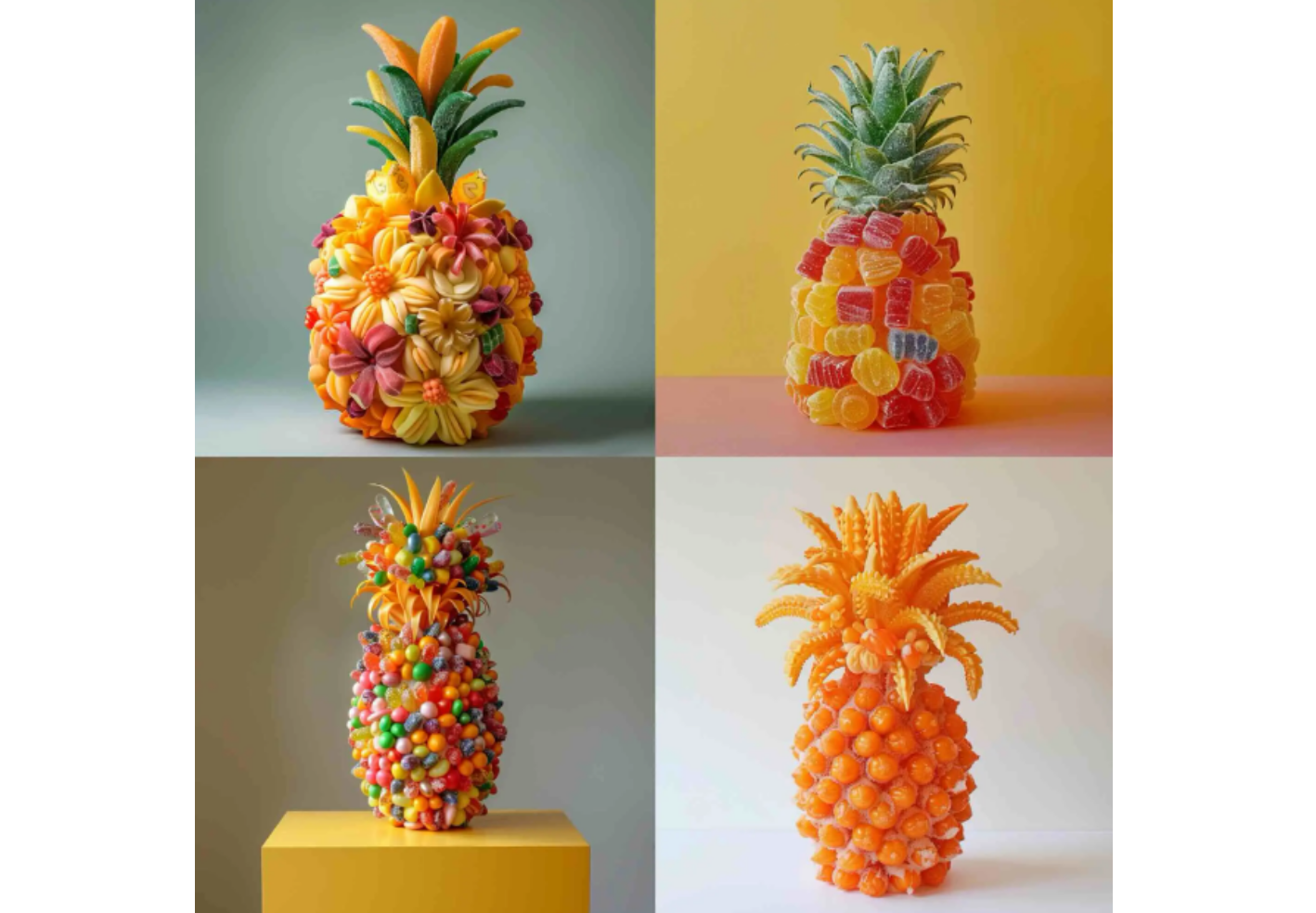 Pineapple made out of candy