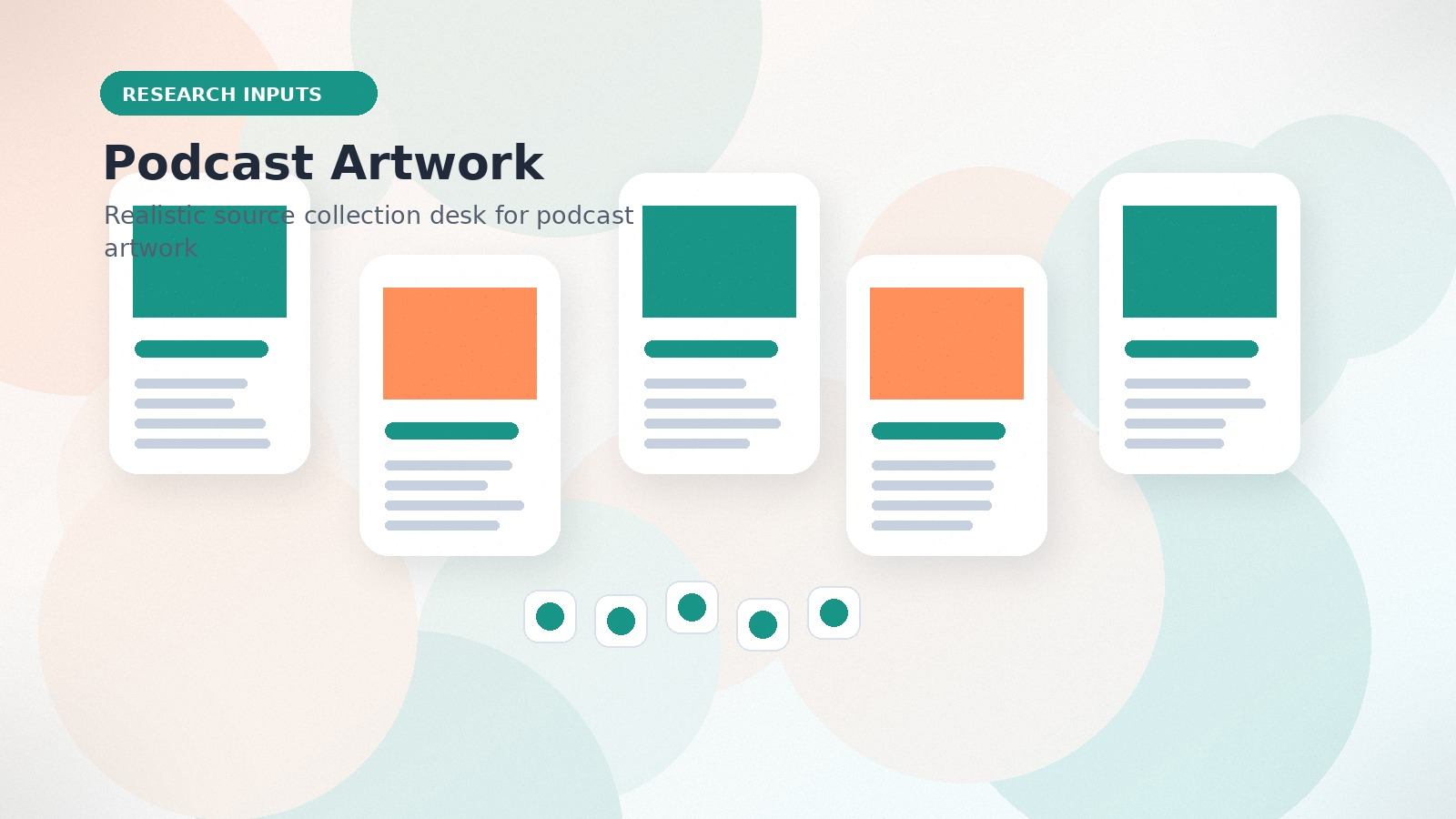 Podcast Artwork realistic research inputs visual for podcast artwork
