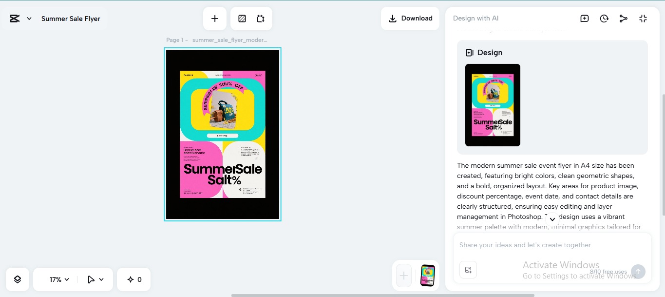 Editing interface of the CapCut desktop video editor