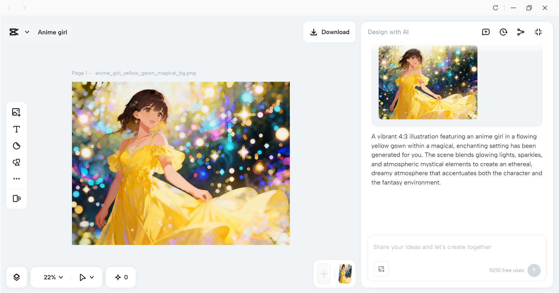 Interface of the CapCut desktop video editor for the shallow depth of field