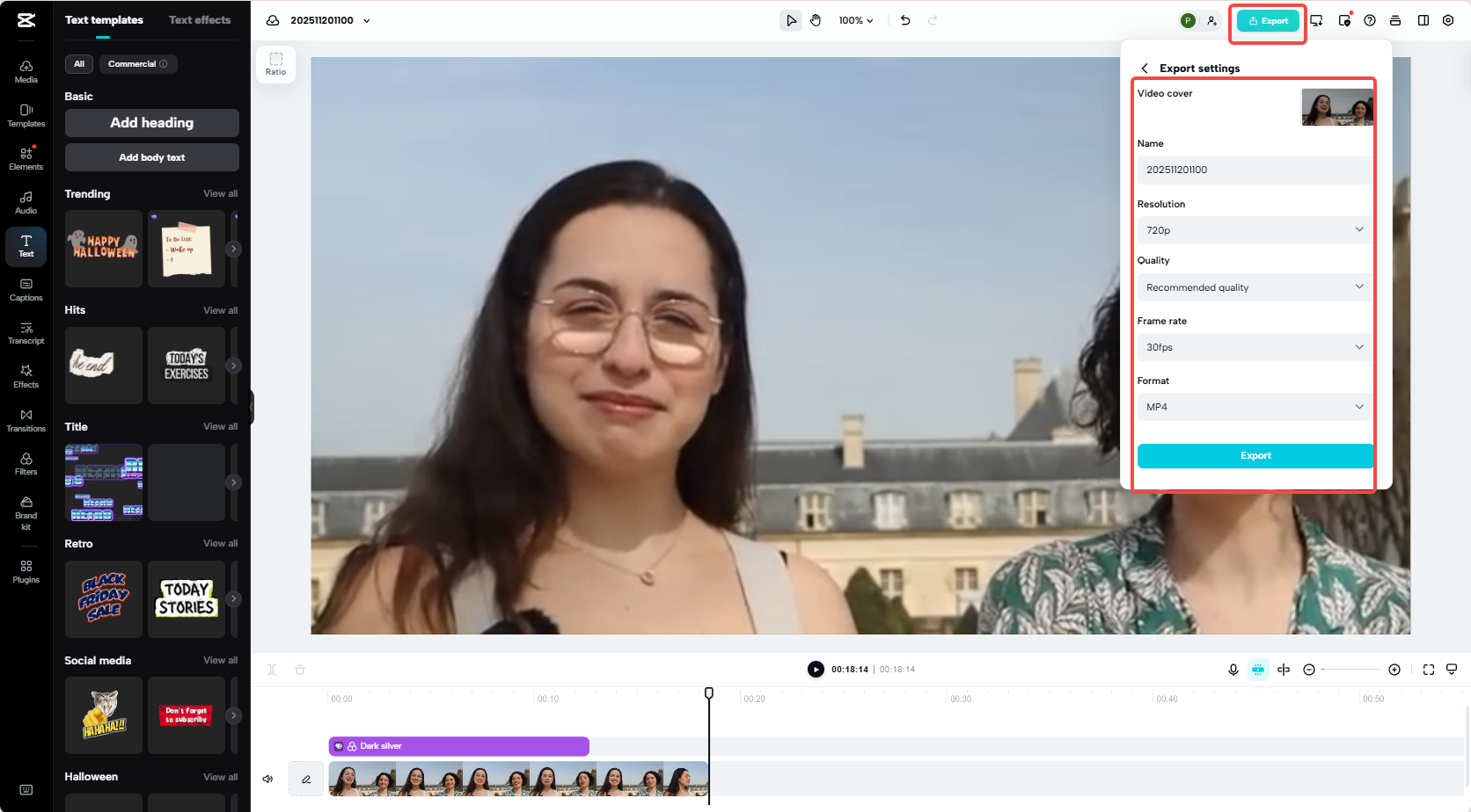 Save the edited video