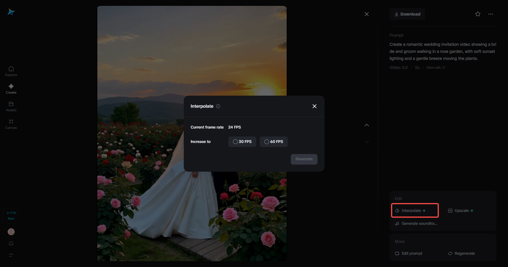 Dreamina Creative interpolation