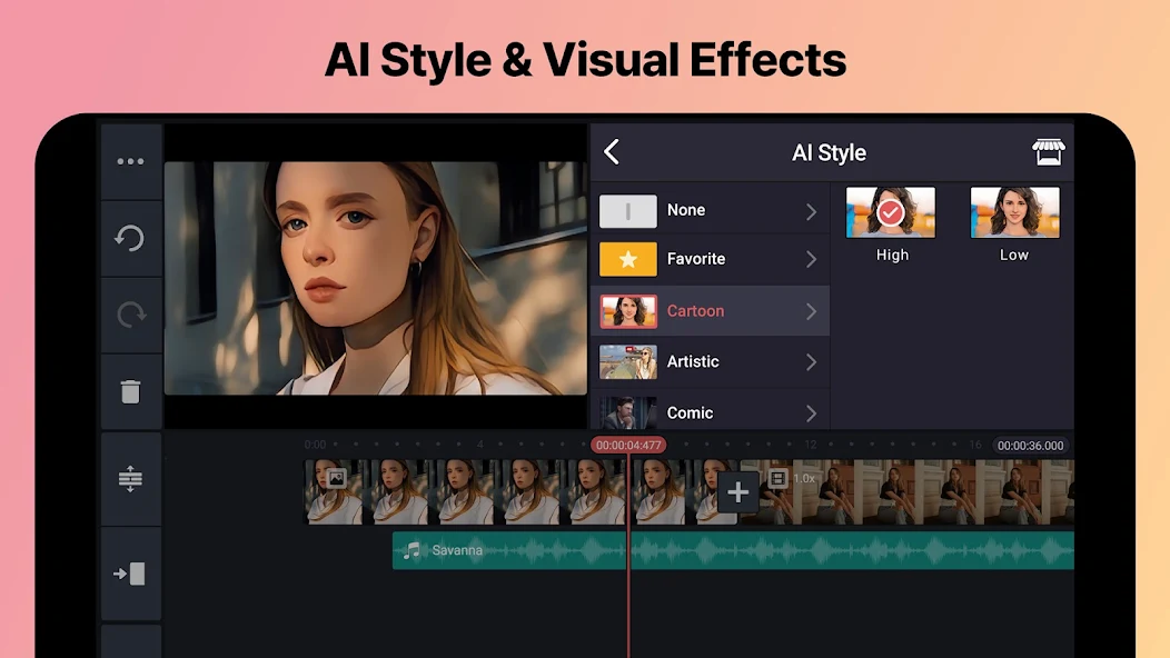 KineMaster video editing interface