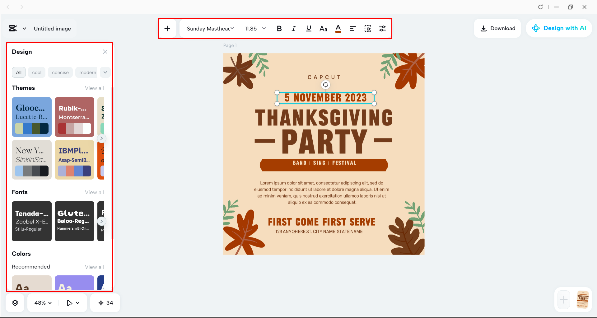 Personalizing the invitation with the CapCut desktop video editor