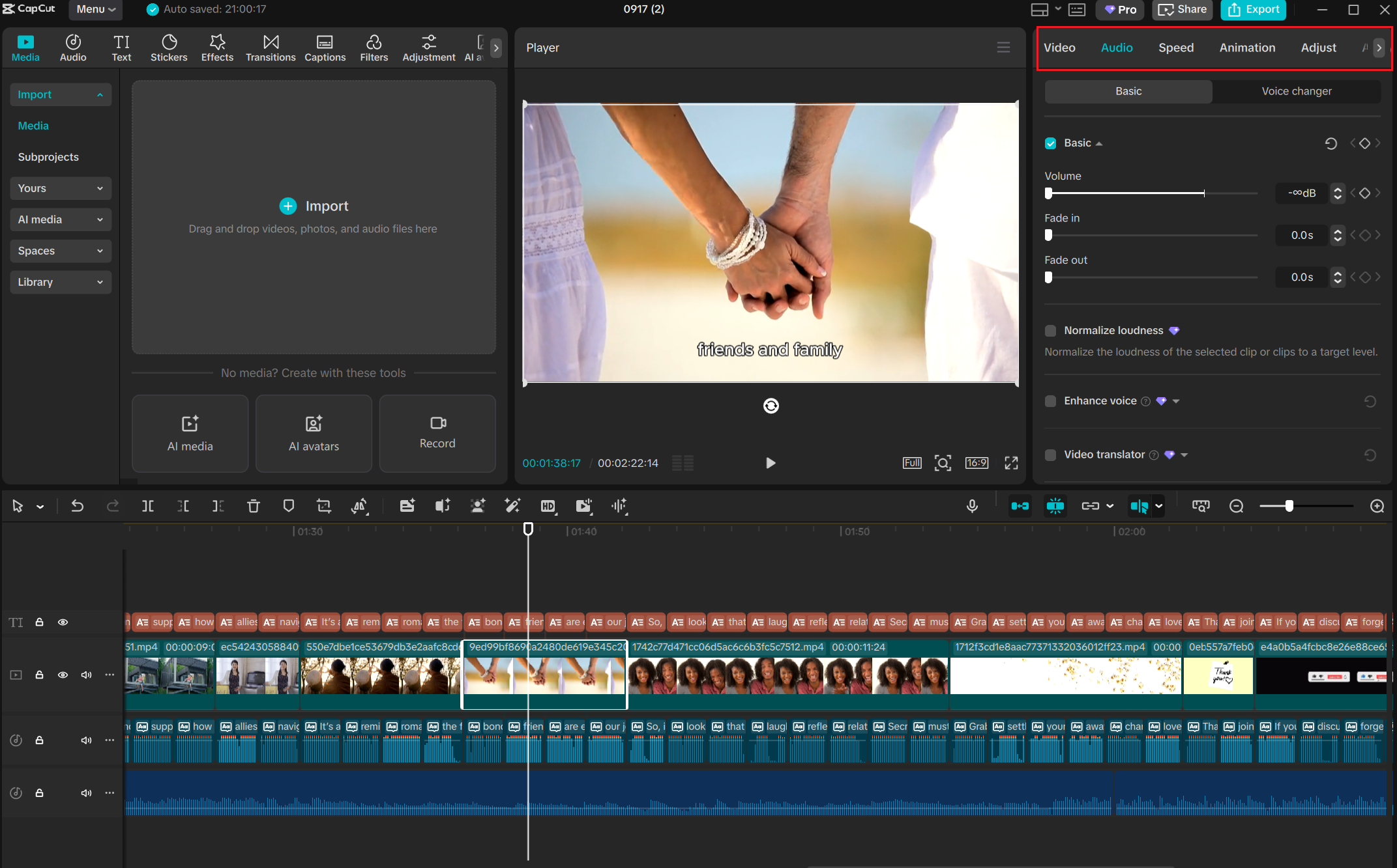 Editing AI-generated video on the CapCut PC timeline — AI script to video generator