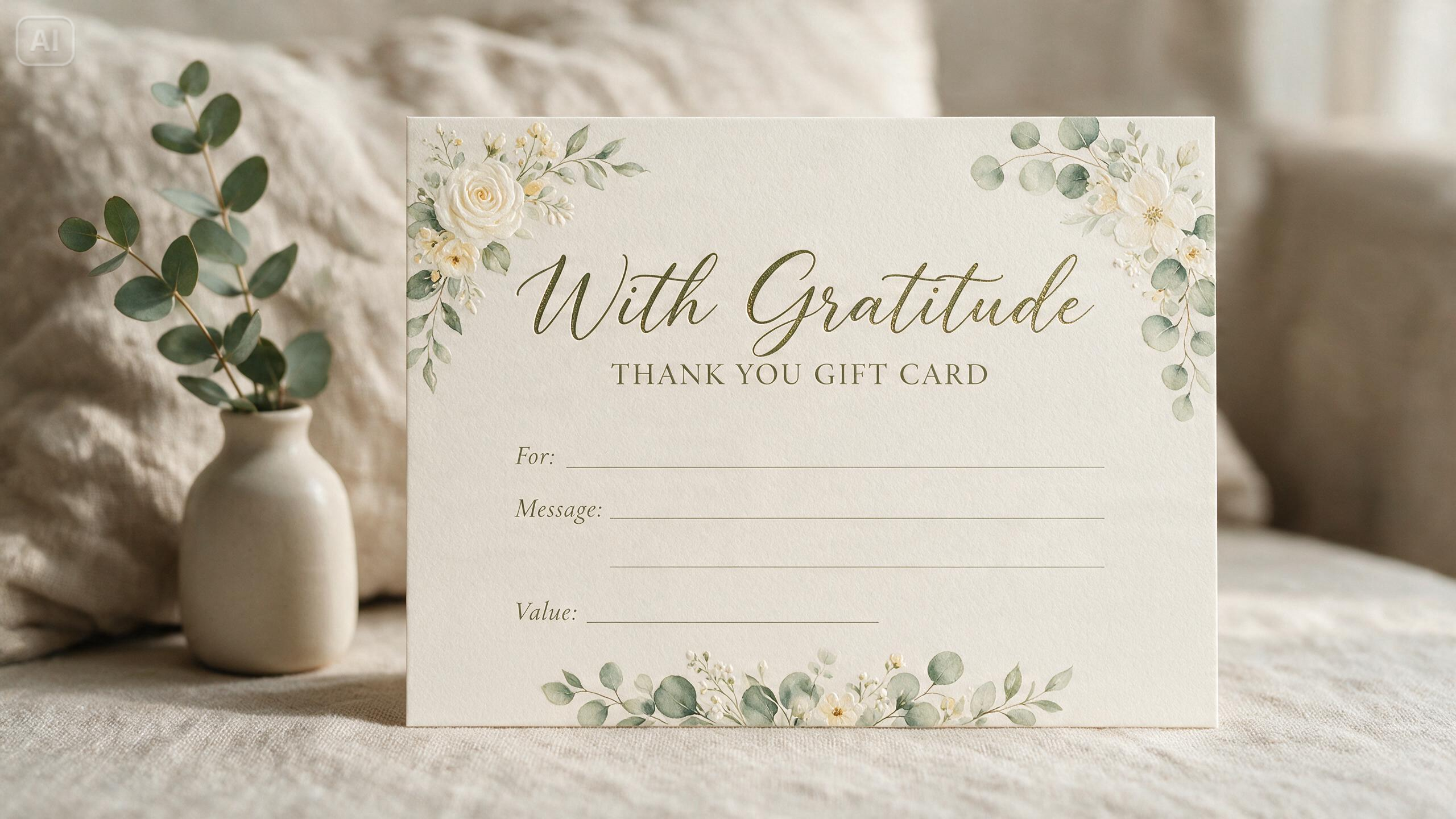 Prompt for a thank-you gift card