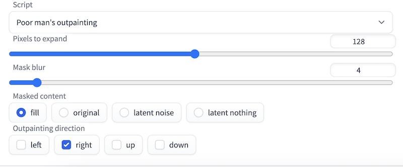 Write the outpainting script