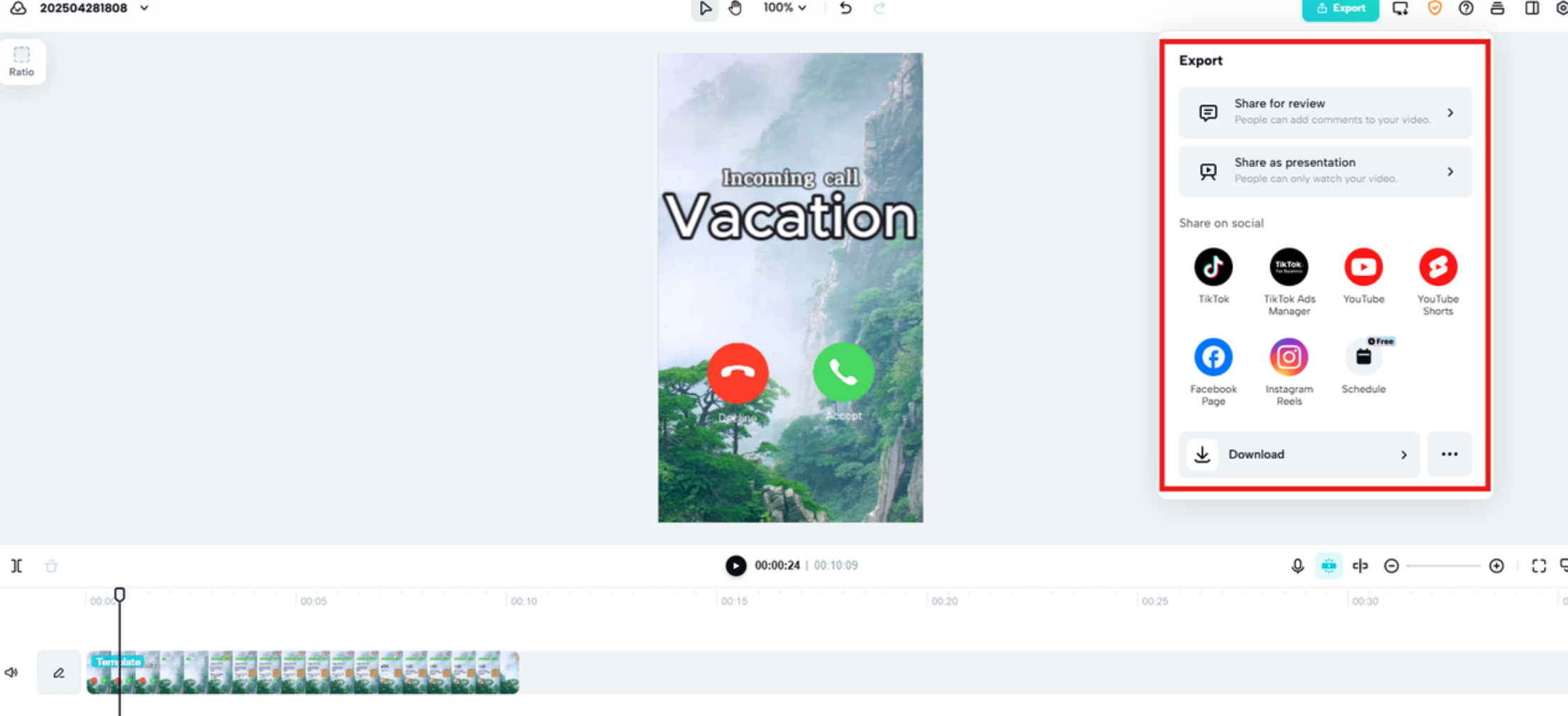 Exportujte a sdílejte kotouč