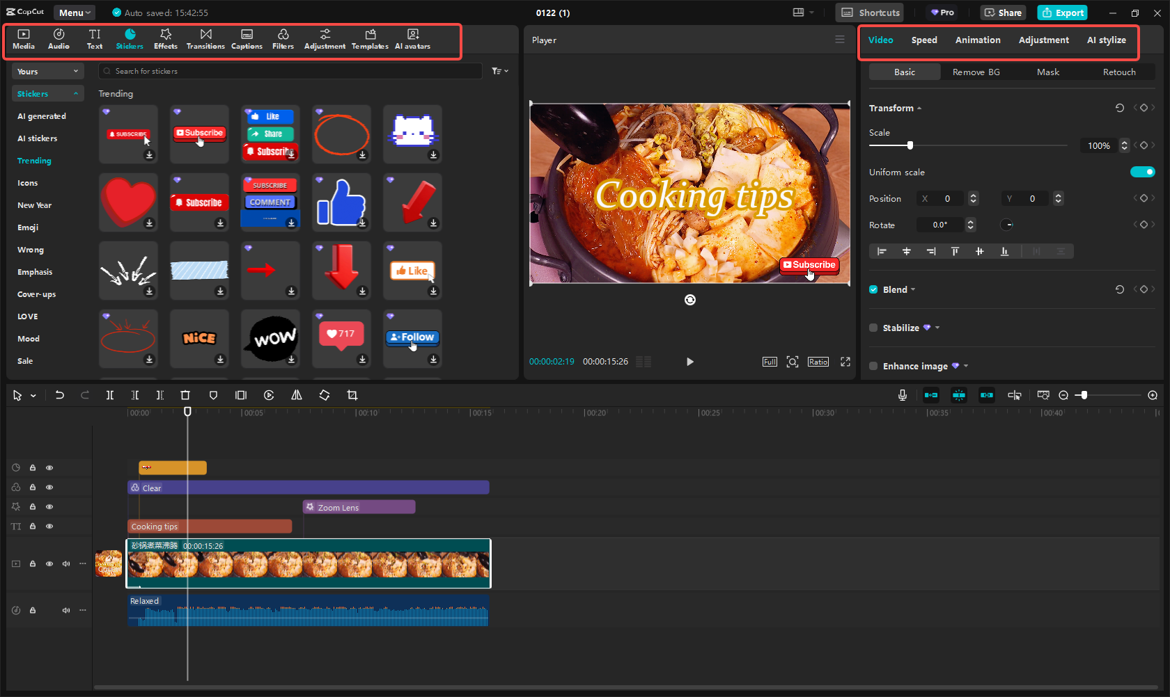 Edit the video for YouTube