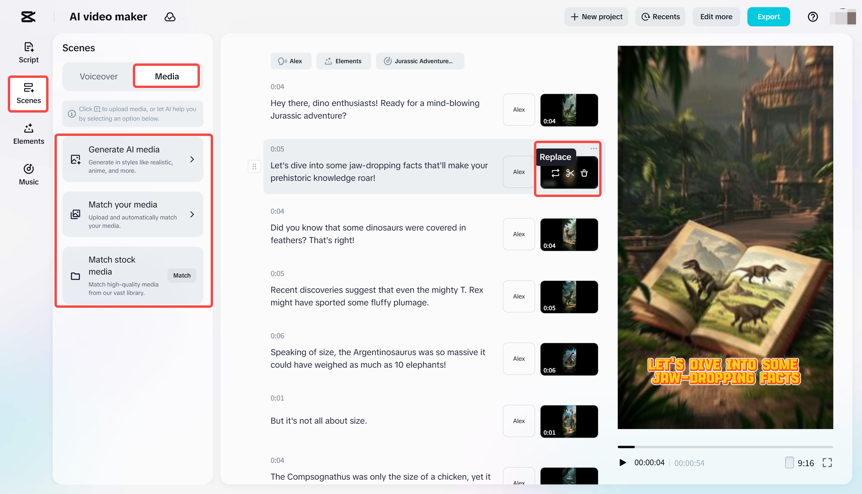 Fügen Sie Ihre Medien in den KI-Videomacher von CapCut Web ein