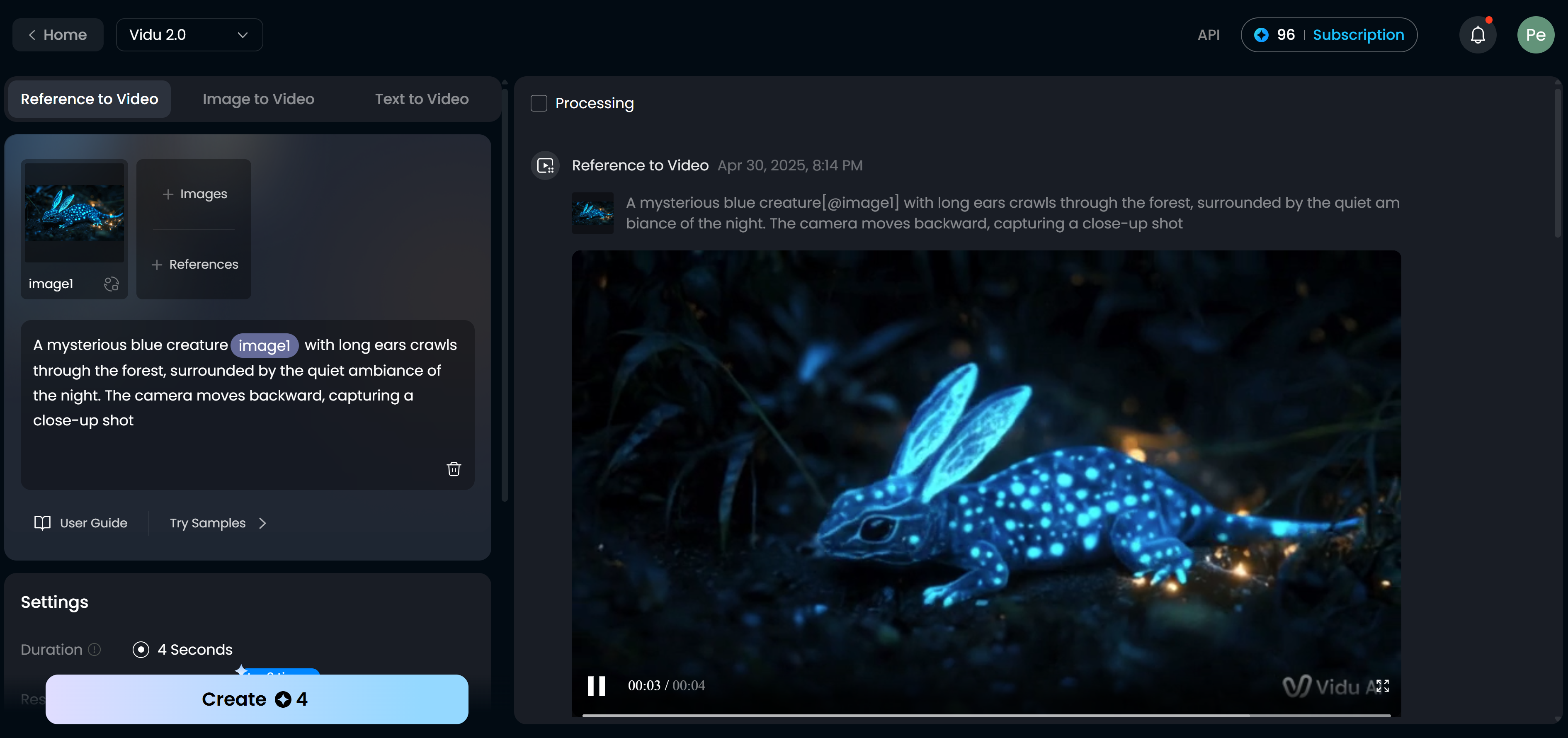 ภาพ AI ไปยังวิดีโอ vidu