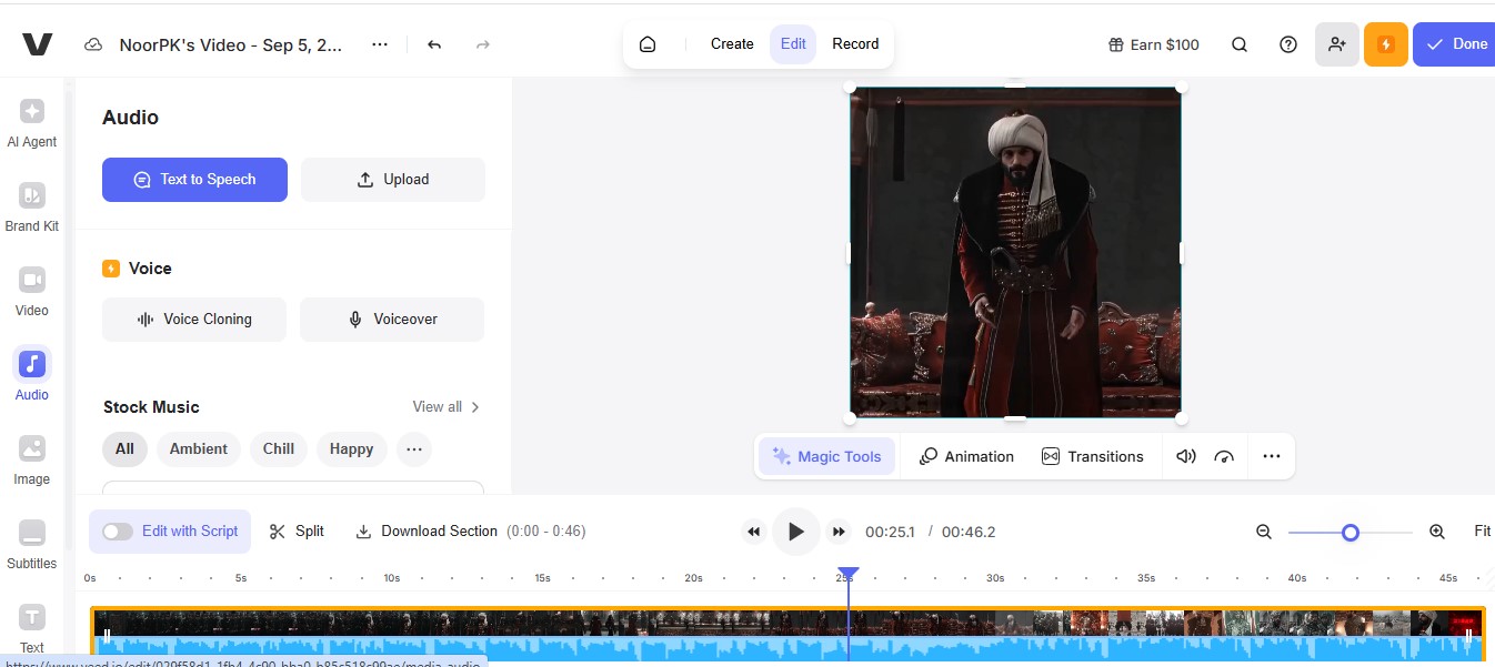 veed io ai text to speech