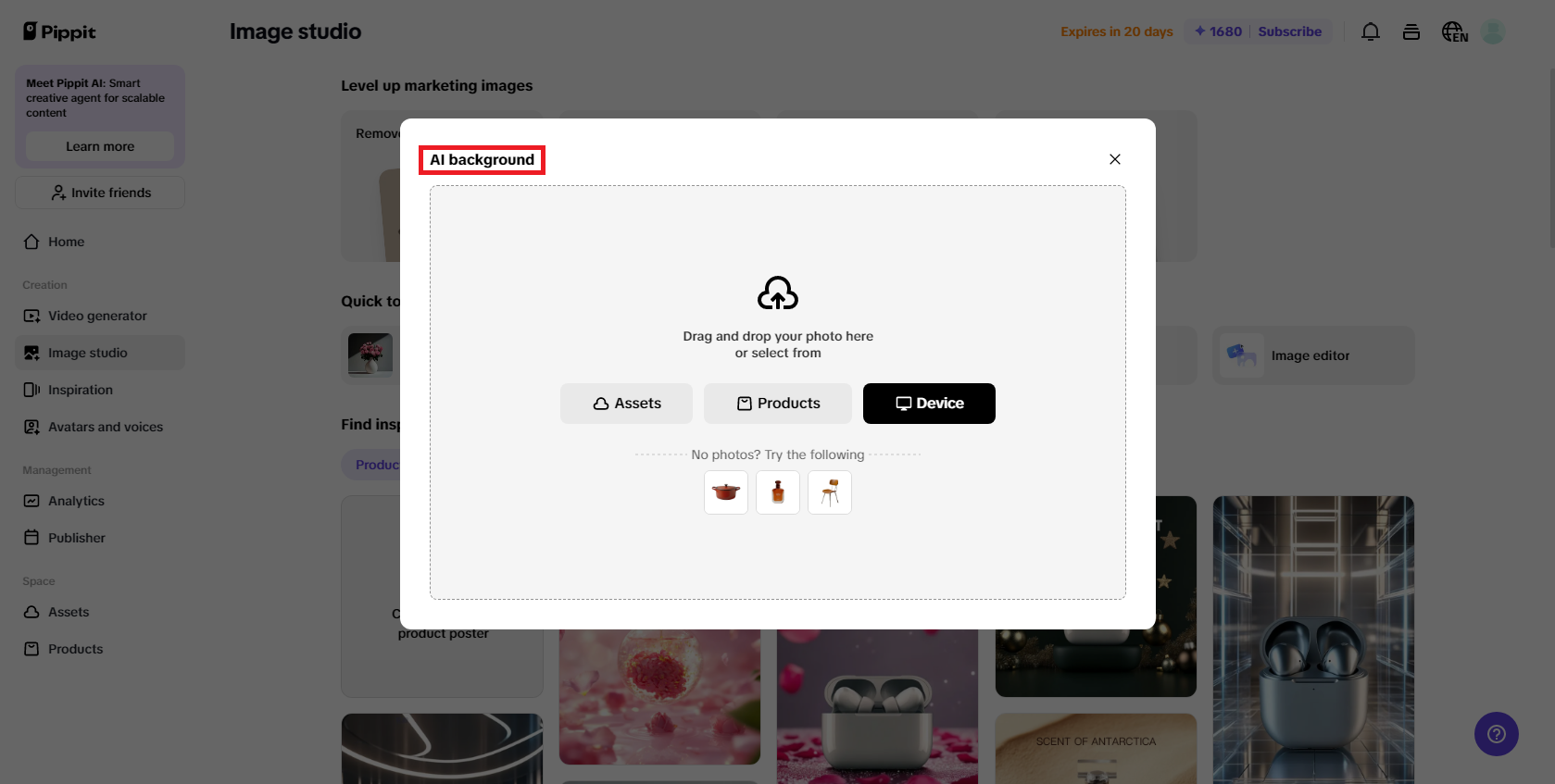 AI-powered product background creation