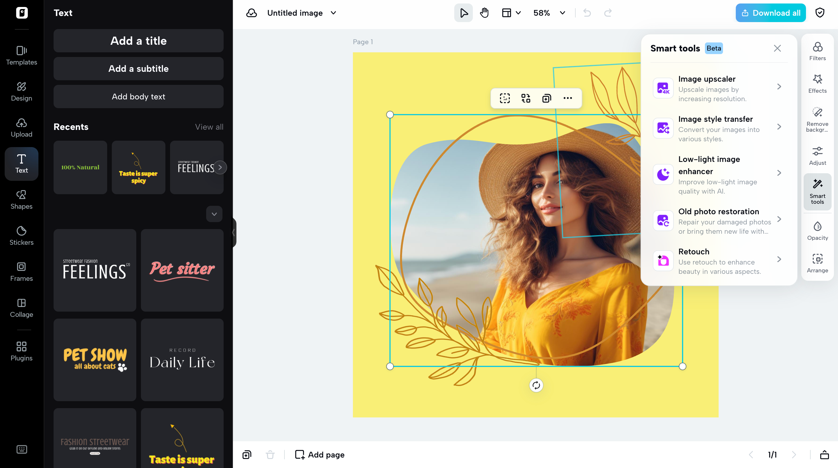 AI-powered image editor in Pippit