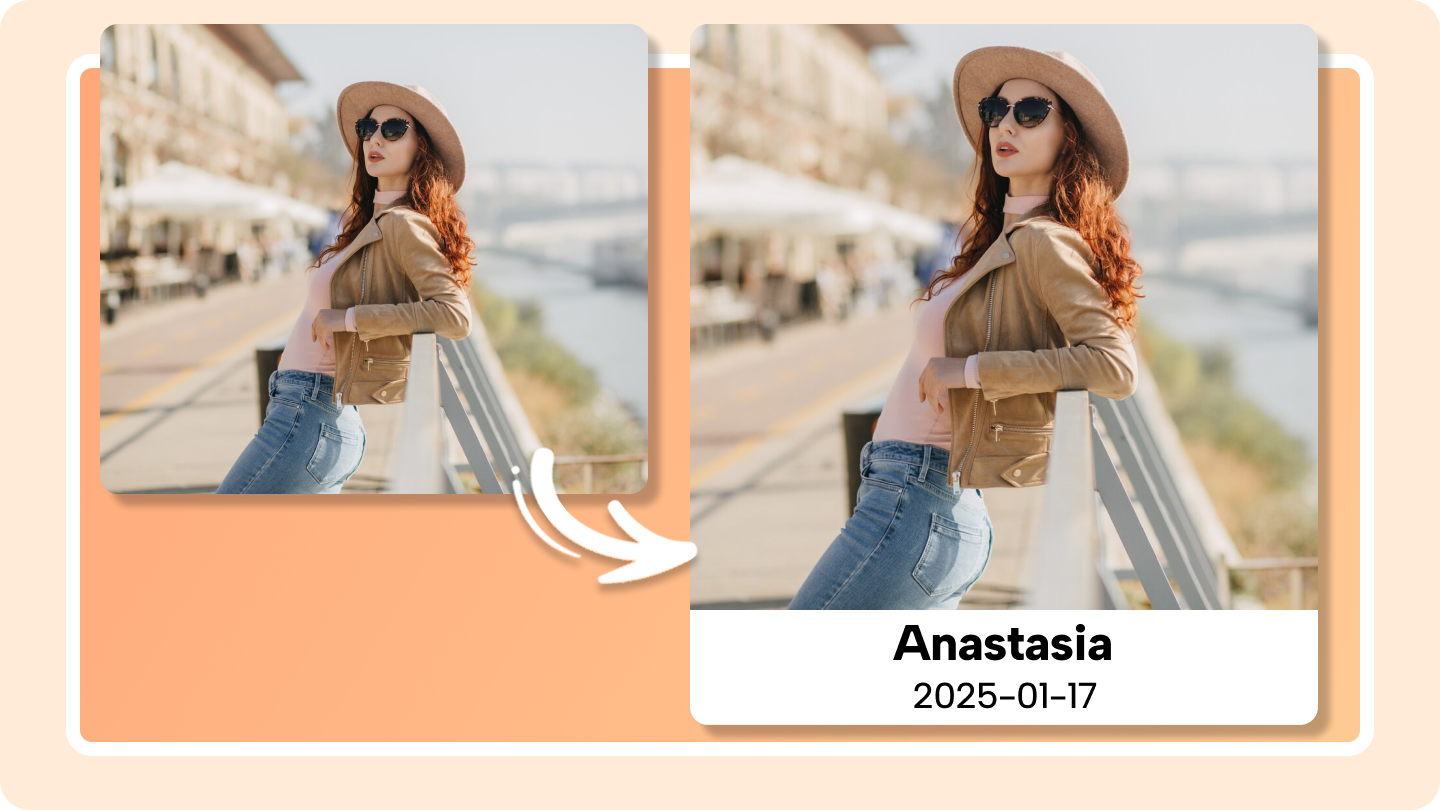 tambahkan nama dan tanggal di foto online