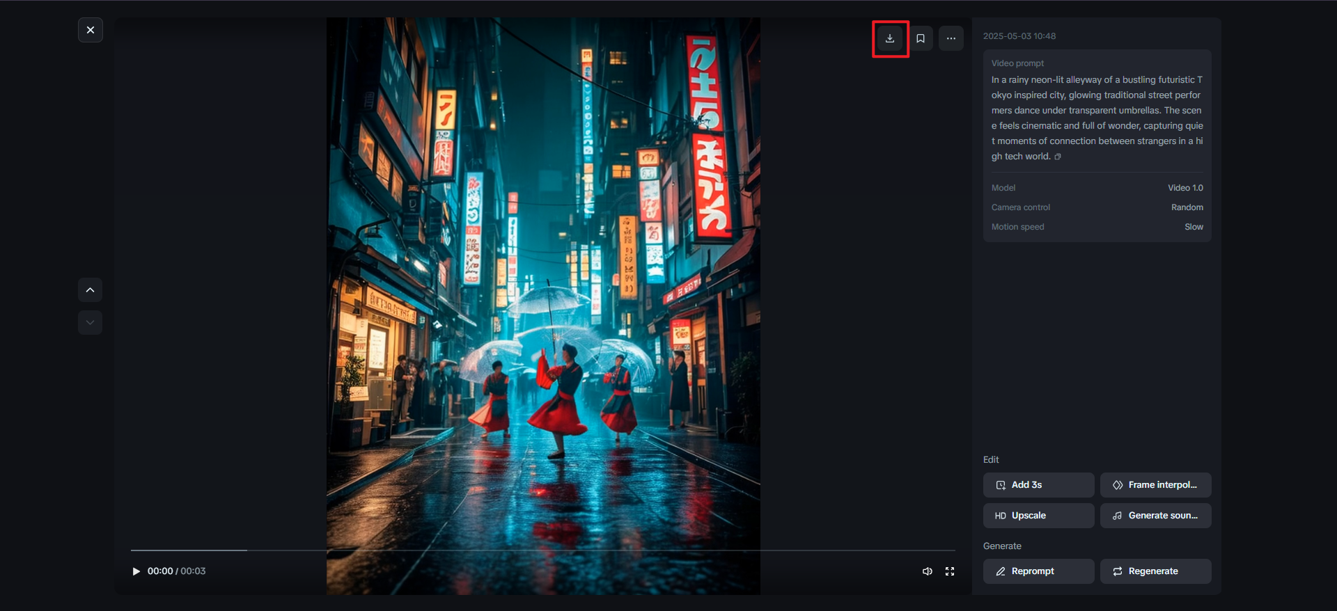 Vídeos de arte gerados por ai